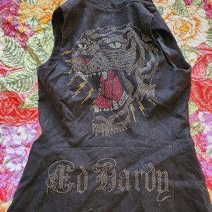 Women Ed Hardy Rhinestone Vest amd Purse Set   Can Be Sold Separately.  $75 Each